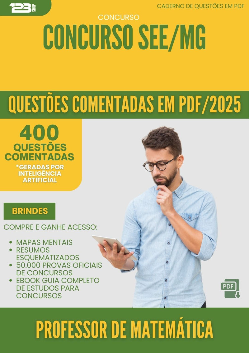 400 Questões Comentadas para Concurso Professor De Matematica See Mg 2025 - 400 Questões