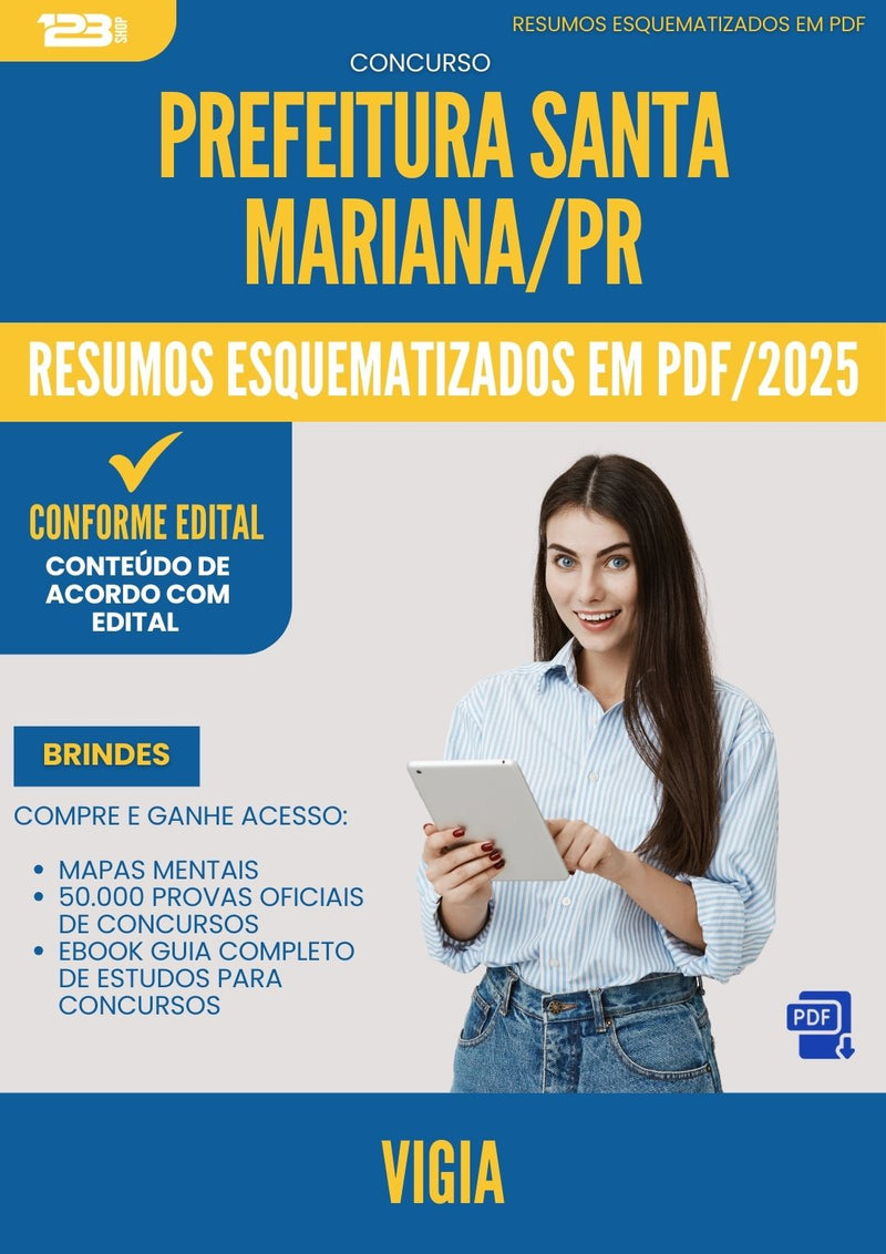 Resumos Esquematizados para Concurso Vigia Santa da Prefeitura Mariana Pr 2025 - Conteúdo de Acordo com Edital