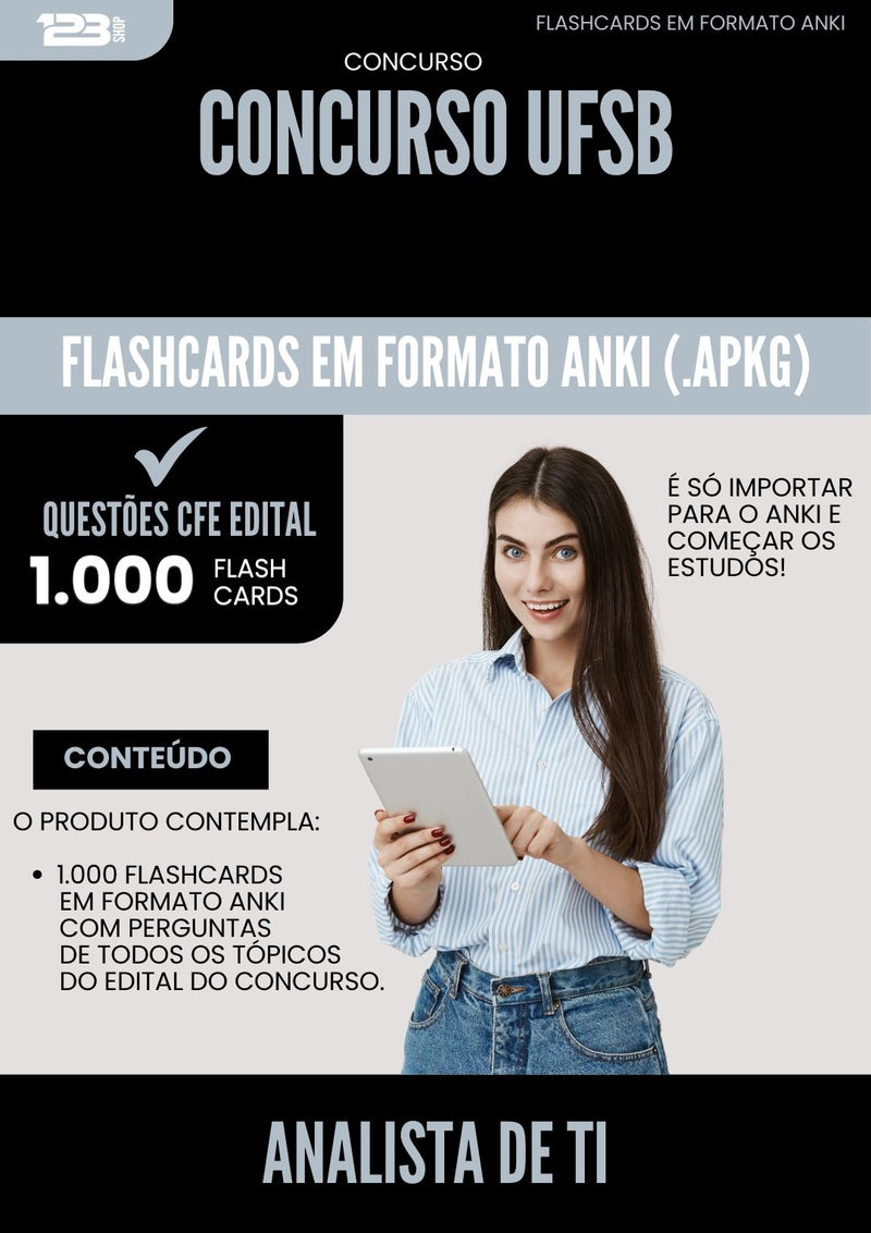 Flashcards para Concurso Analista De Ti Ufsb 2025 - 1.000 Flashcards de Acordo com Edital