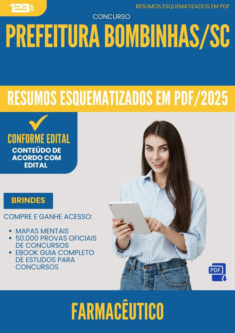Resumos Esquematizados para Concurso Apostila Farmaceutico da Prefeitura Bombinhas Sc 2025 - Conteúdo de Acordo com Edital