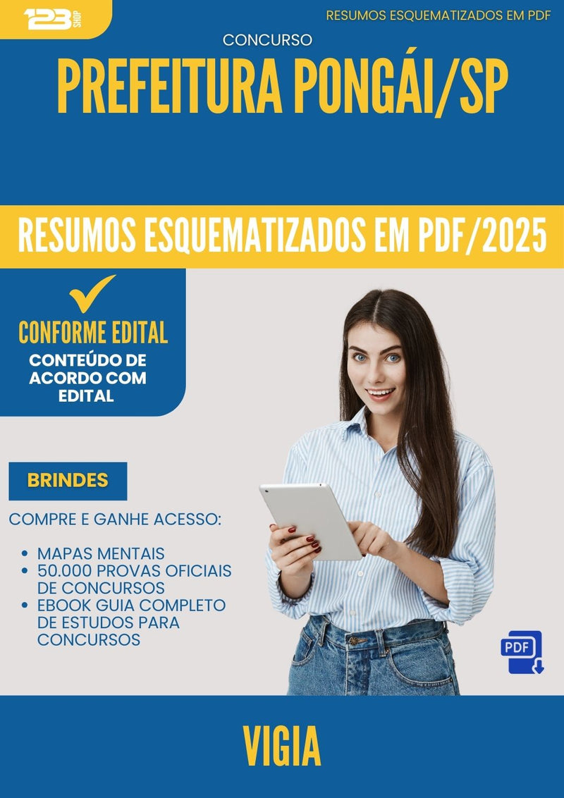 Resumos Esquematizados para Concurso Vigia da Prefeitura Pongai Sp 2025 - Conteúdo de Acordo com Edital