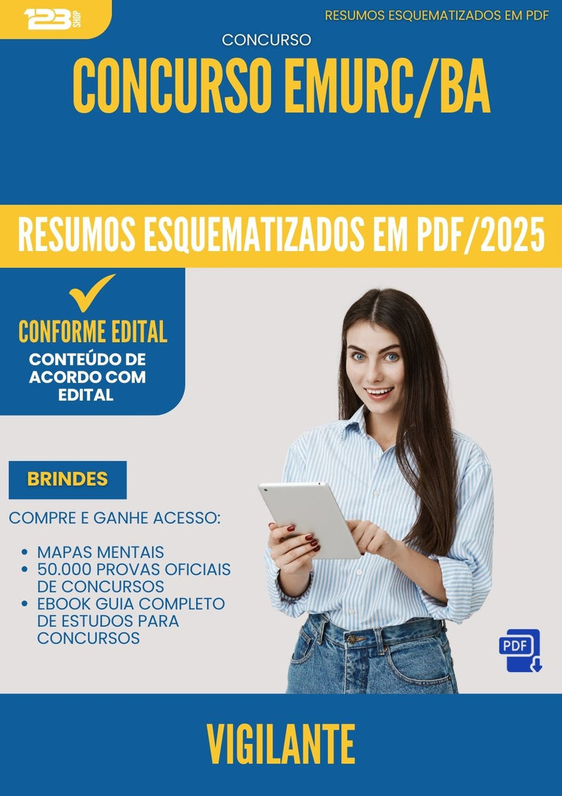 Resumos Esquematizados para Concurso Vigilante Emurc Ba 2025 - Conteúdo de Acordo com Edital