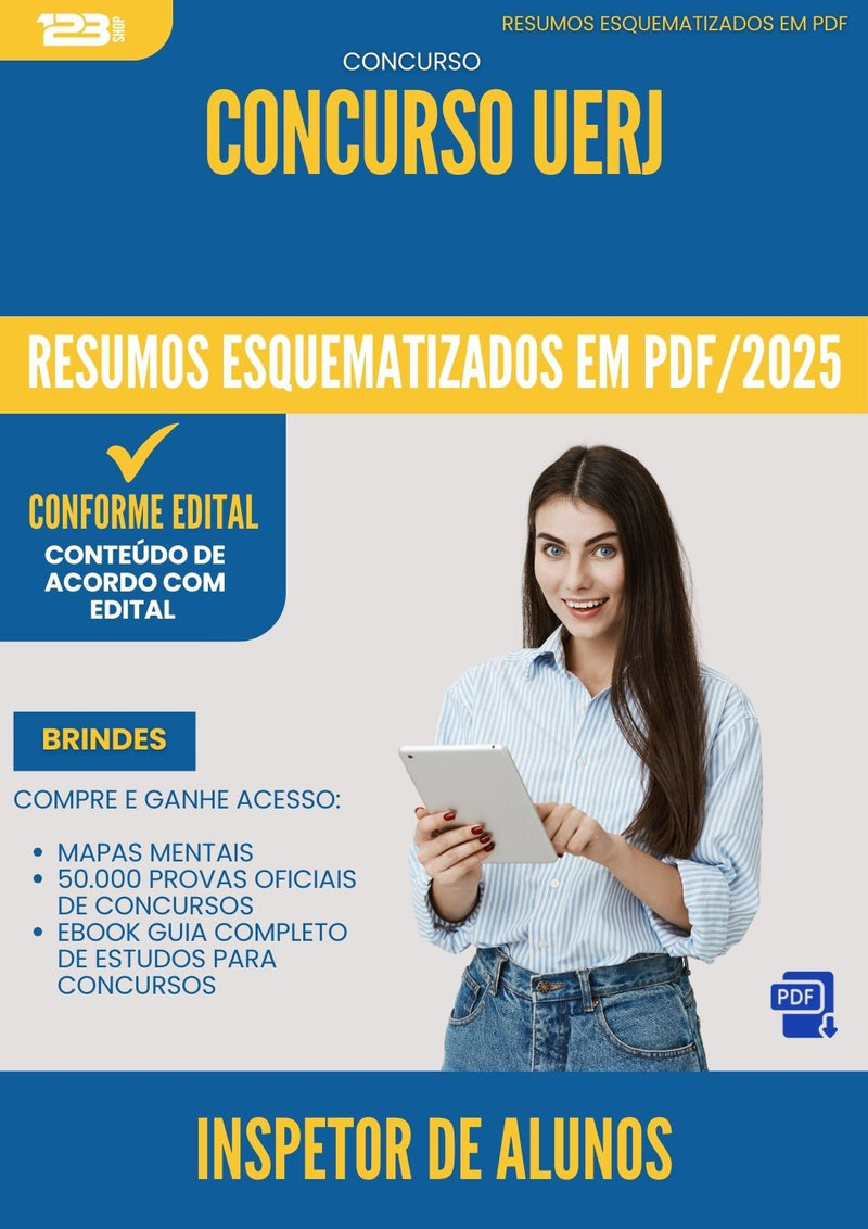 Resumos Esquematizados para Concurso Inspetor De Alunos Uerj 2025 - Conteúdo de Acordo com Edital