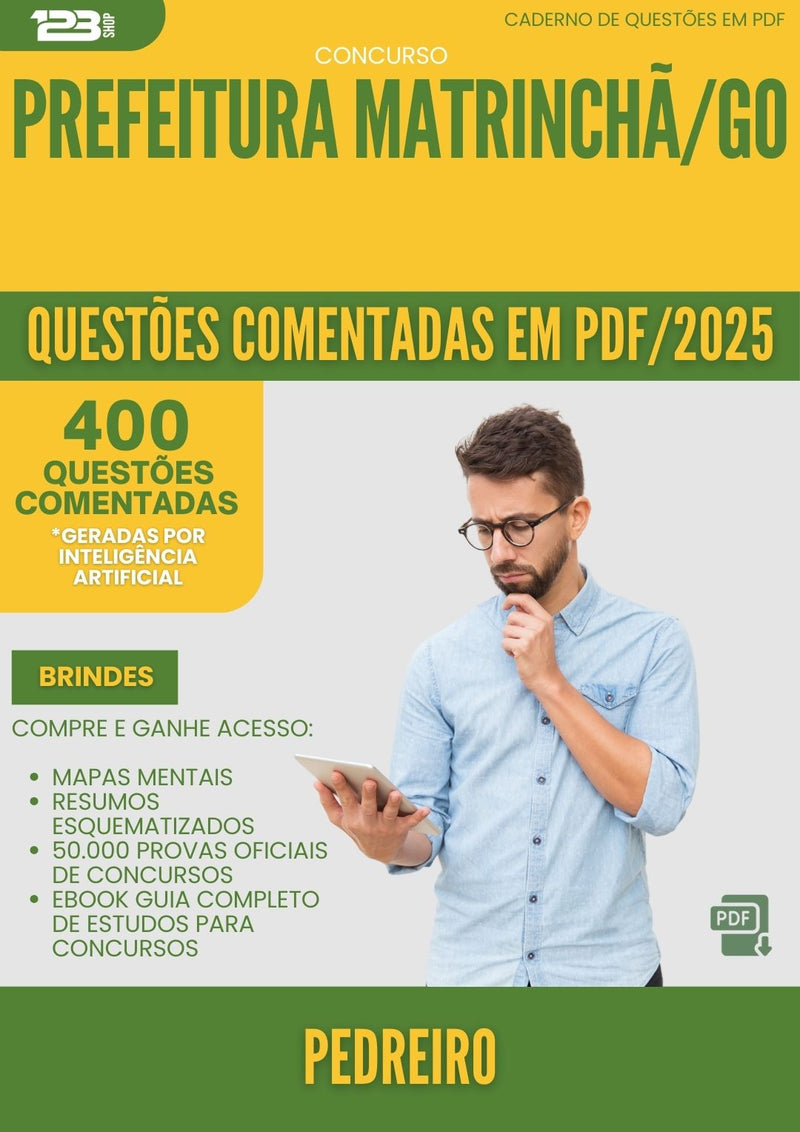 400 Questões Comentadas para Concurso Pedreiro da Prefeitura Matrincha Go 2025 - 200 Questões