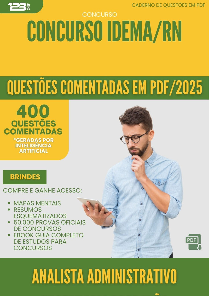 400 Questões Comentadas para Concurso Analista Administrativo Engenharia De Producao Idema Rn 2025 - 200 Questões