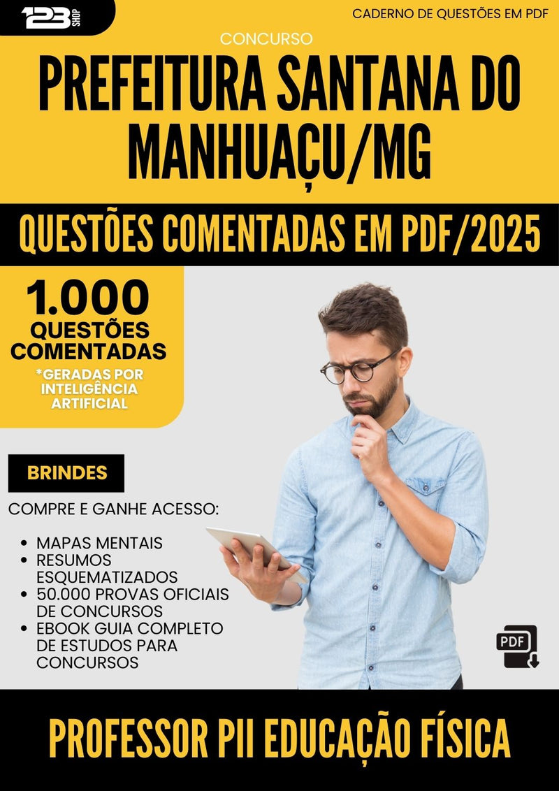 1000 Questões Comentadas para Concurso Professor Pii Educacao Fisica Santana Do da Prefeitura Manhuacu Mg 2025 - 1000 Questões