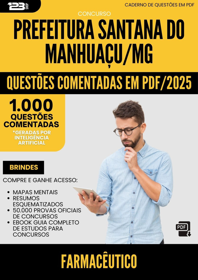 1000 Questões Comentadas para Concurso Farmaceutico Santana Do da Prefeitura Manhuacu Mg 2025 - 1000 Questões