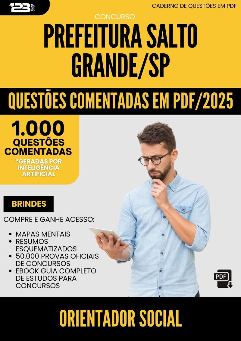 1000 Questões Comentadas para Concurso Orientador Social da Prefeitura Salto Grande Sp 2025 - 1000 Questões