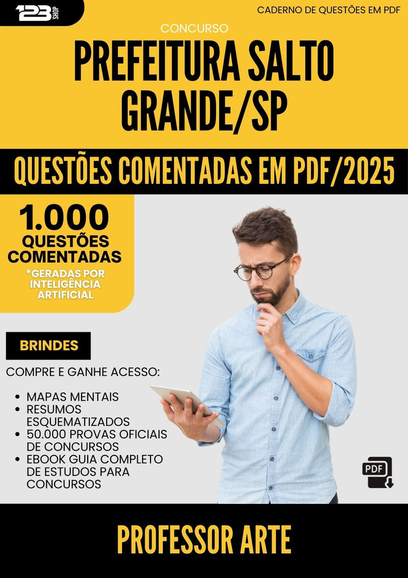 1000 Questões Comentadas para Concurso Professor De Arte da Prefeitura Salto Grande Sp 2025 - 1000 Questões