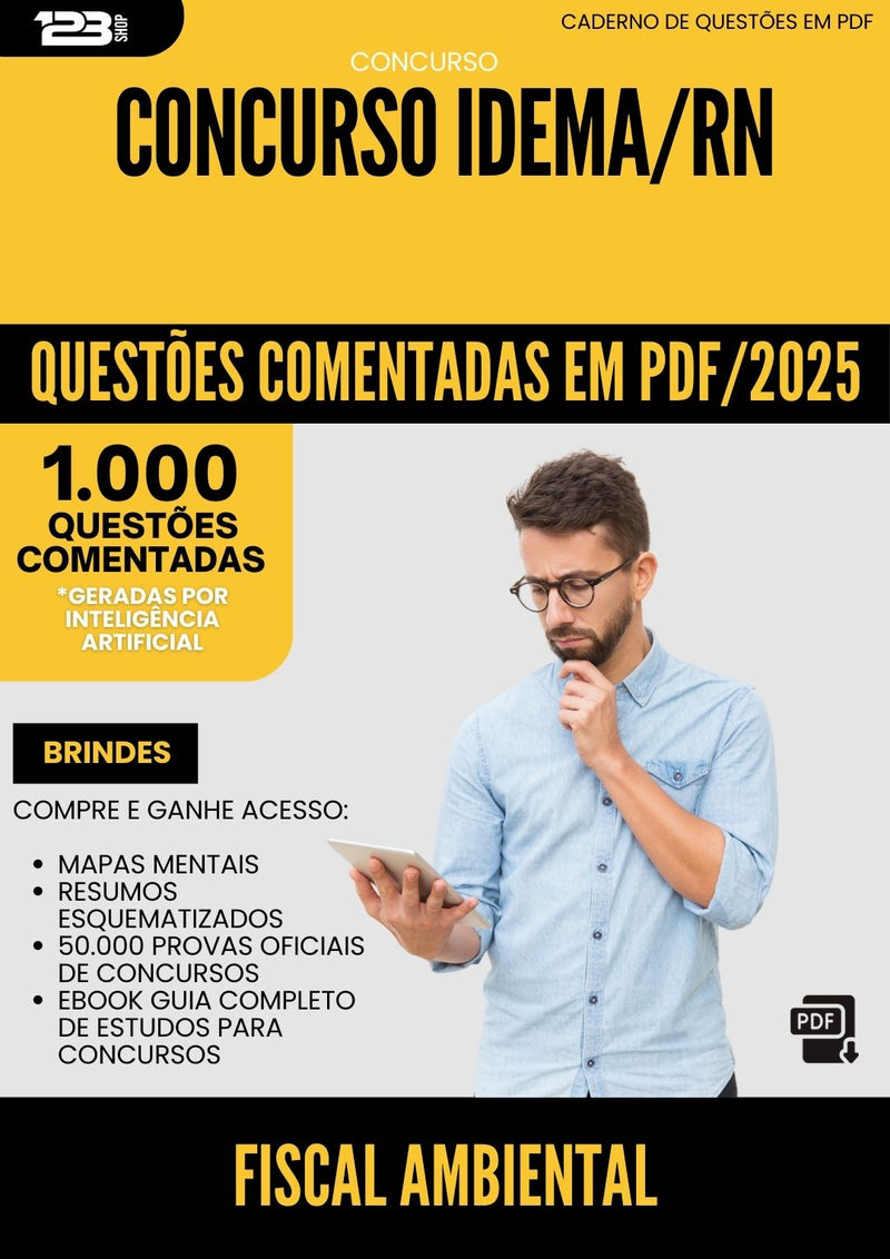 1000 Questões Comentadas para Concurso Fiscal Ambiental Idema Rn 2025 - 1000 Questões