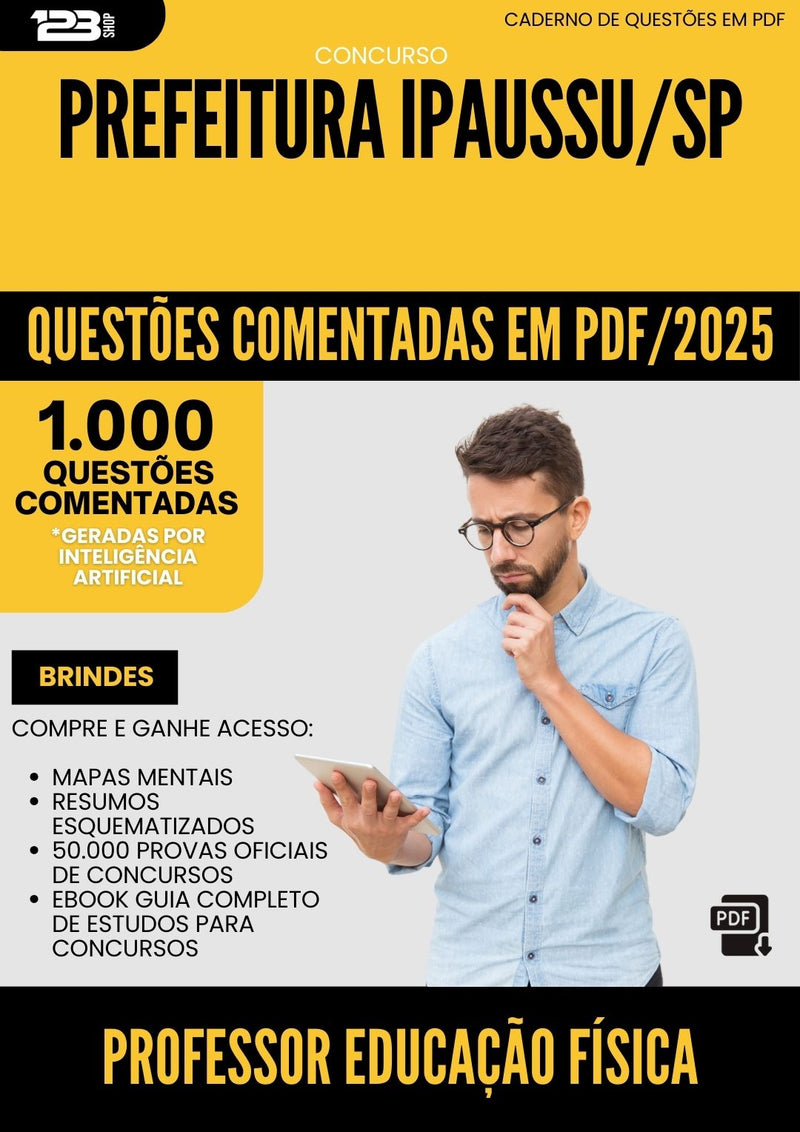 1000 Questões Comentadas para Concurso Professor De Educacao Fisica da Prefeitura Ipaussu Sp 2025 - 1000 Questões