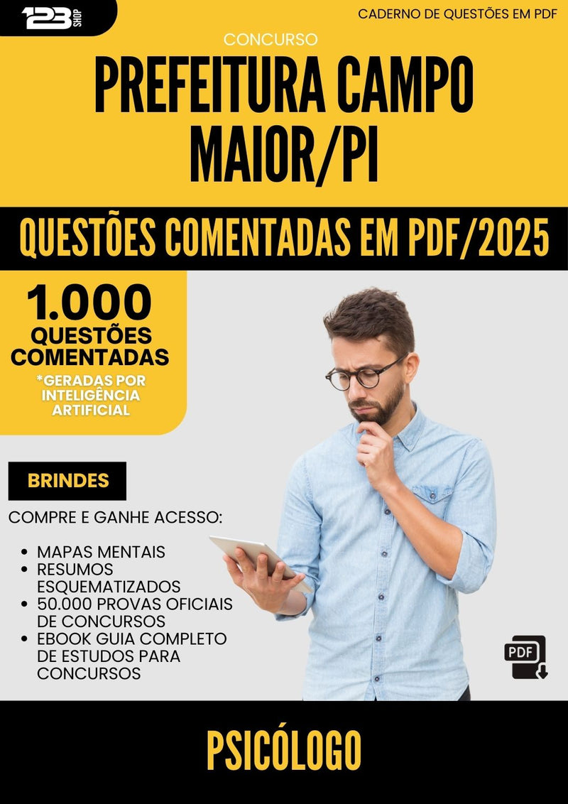 1000 Questões Comentadas para Concurso Psicologo da Prefeitura Campo Maior Pi 2025 - 1000 Questões