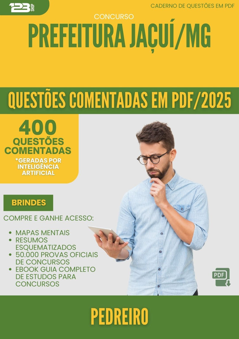 400 Questões Comentadas para Concurso Pedreiro da Prefeitura Jacui Mg 2025 - 200 Questões