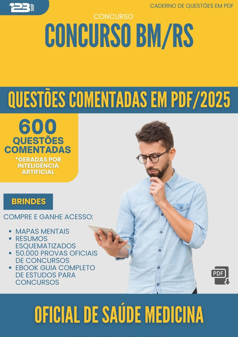 600 Questões Comentadas para Concurso Oficial De da Prefeitura Saude Medicina Endocrinologia Bm Rs 2025 - 600 Questões