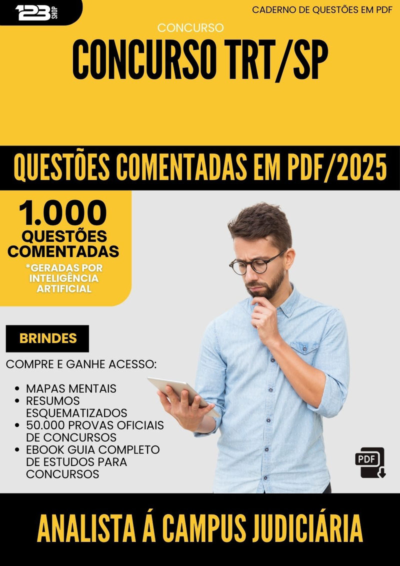 1000 Questões Comentadas para Concurso Analista Area Judiciaria Trt Sp 2025 - 1000 Questões