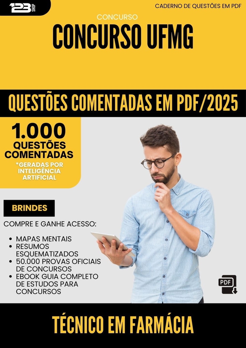 1000 Questões Comentadas para Concurso Tecnico Em Farmacia Ufmg 2025 - 1000 Questões