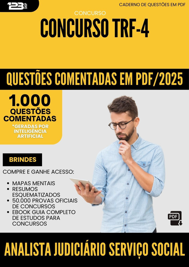 1000 Questões Comentadas para Concurso Analista Judiciario Servico Social Trf 4 2025 - 1000 Questões