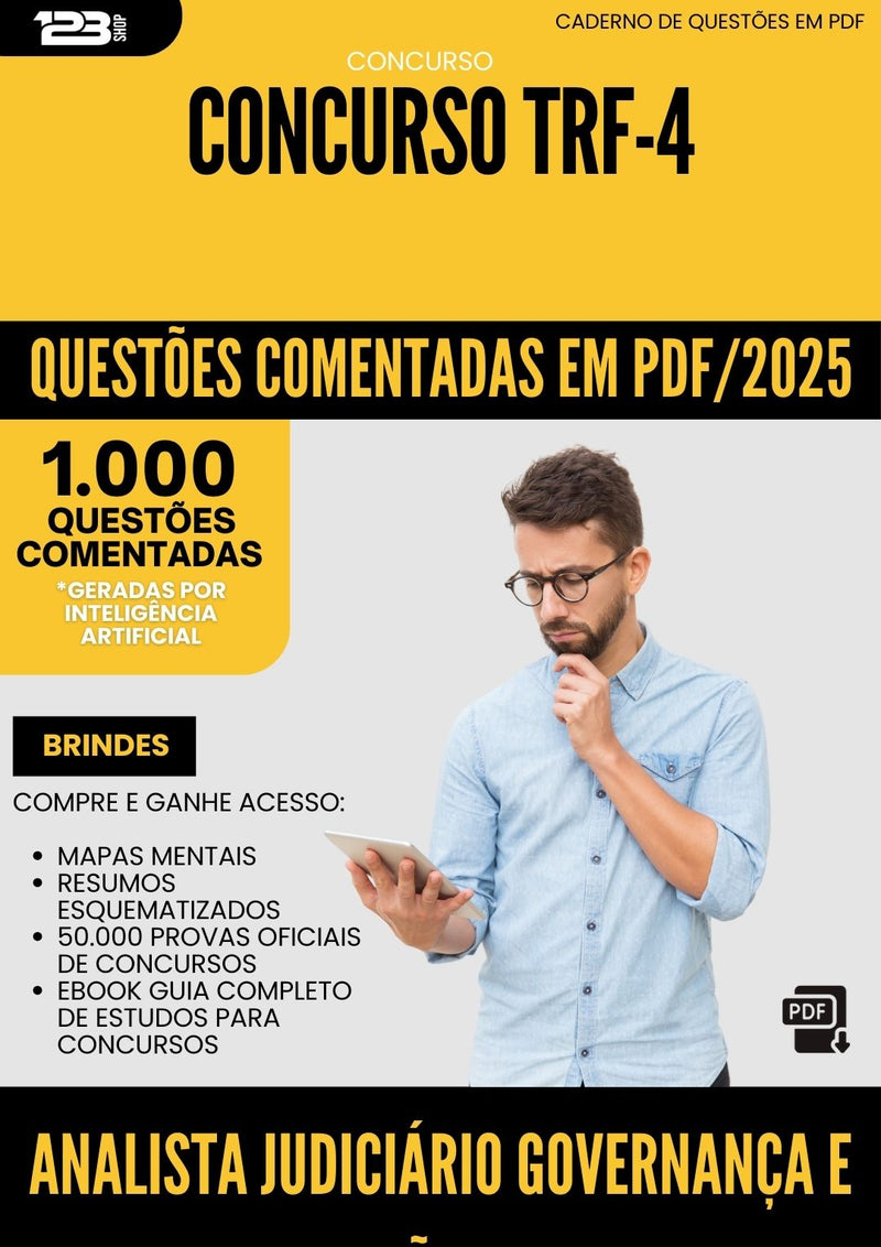 1000 Questões Comentadas para Concurso Analista Judiciario Governanca E Gestao De Ti Trf 4 2025 - 1000 Questões