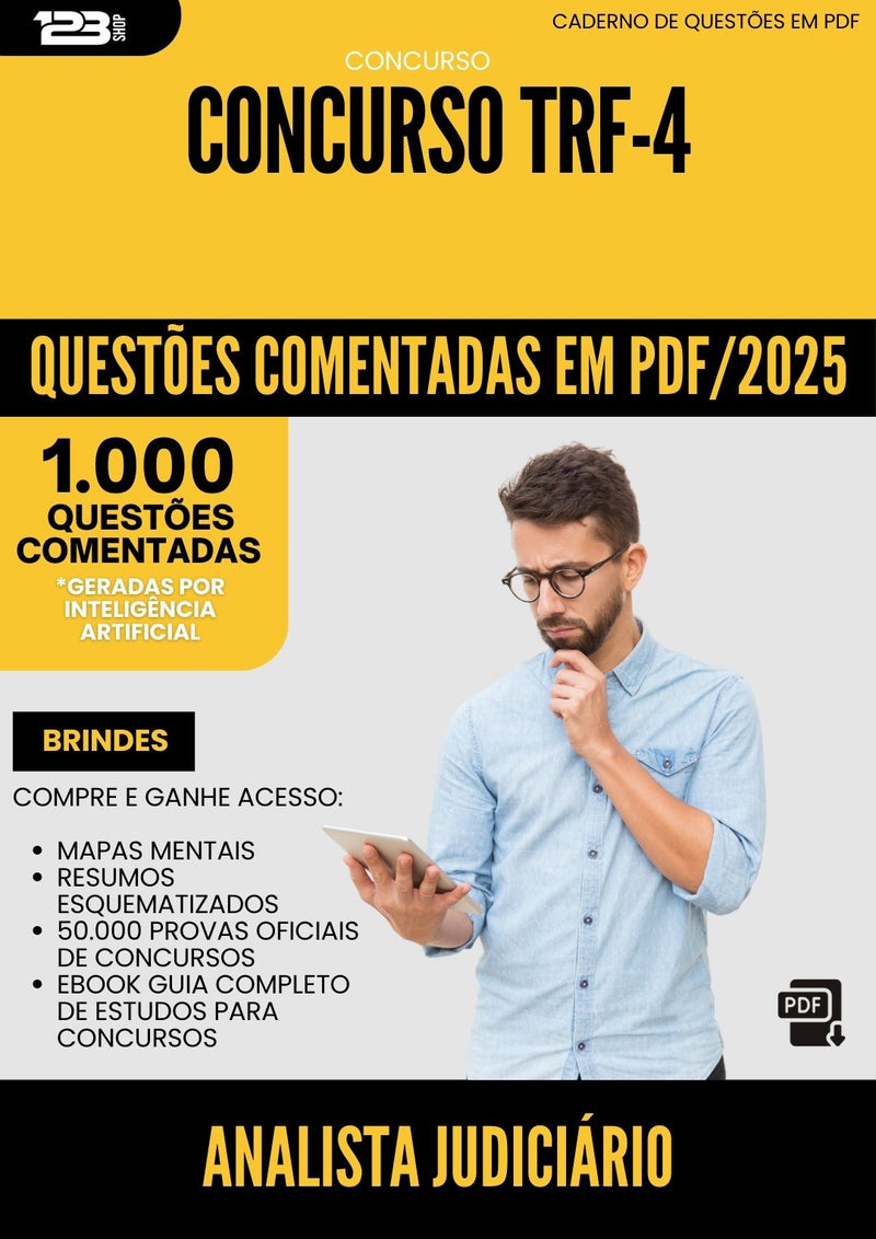 1000 Questões Comentadas para Concurso Analista Judiciario Trf 4 2025 - 1000 Questões