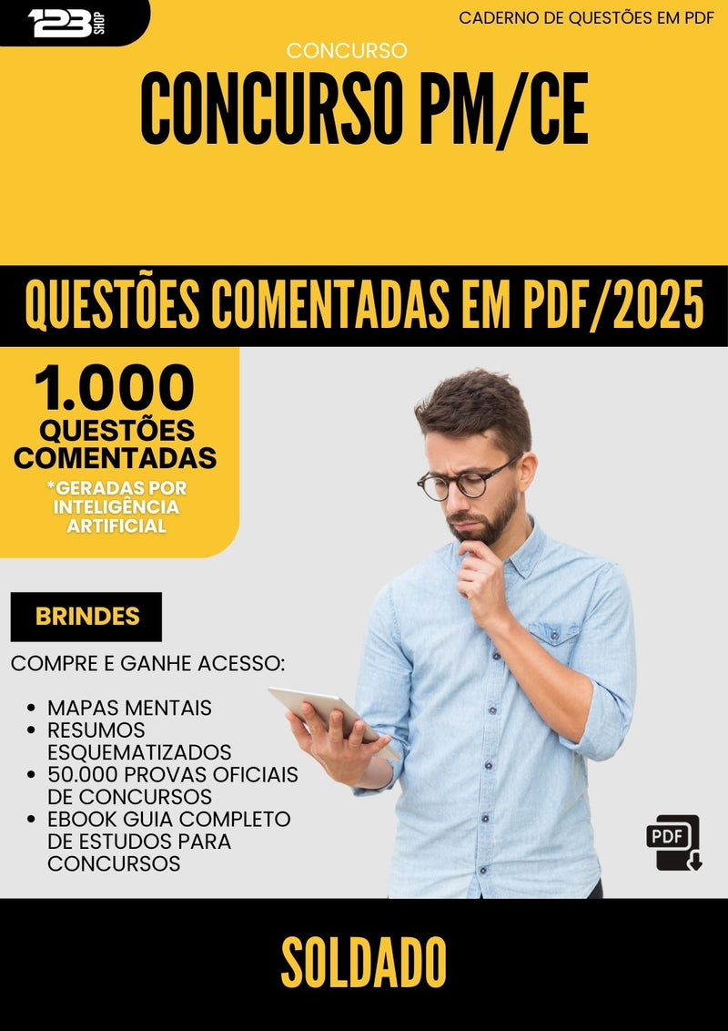 1000 Questões Comentadas para Concurso Soldado Pm Ce 2025 - 1000 Questões