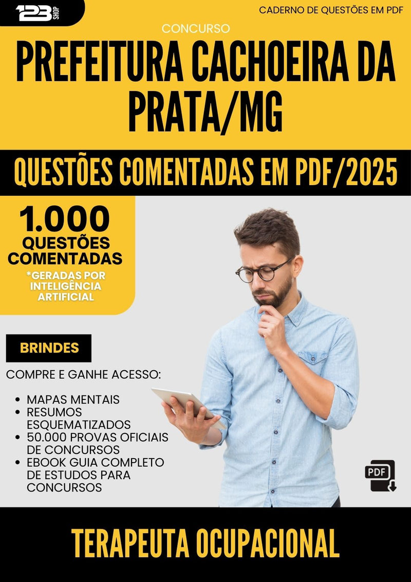1000 Questões Comentadas para Concurso Terapeuta Ocupacional da Prefeitura Cachoeira Da Prata Mg 2025 - 1000 Questões