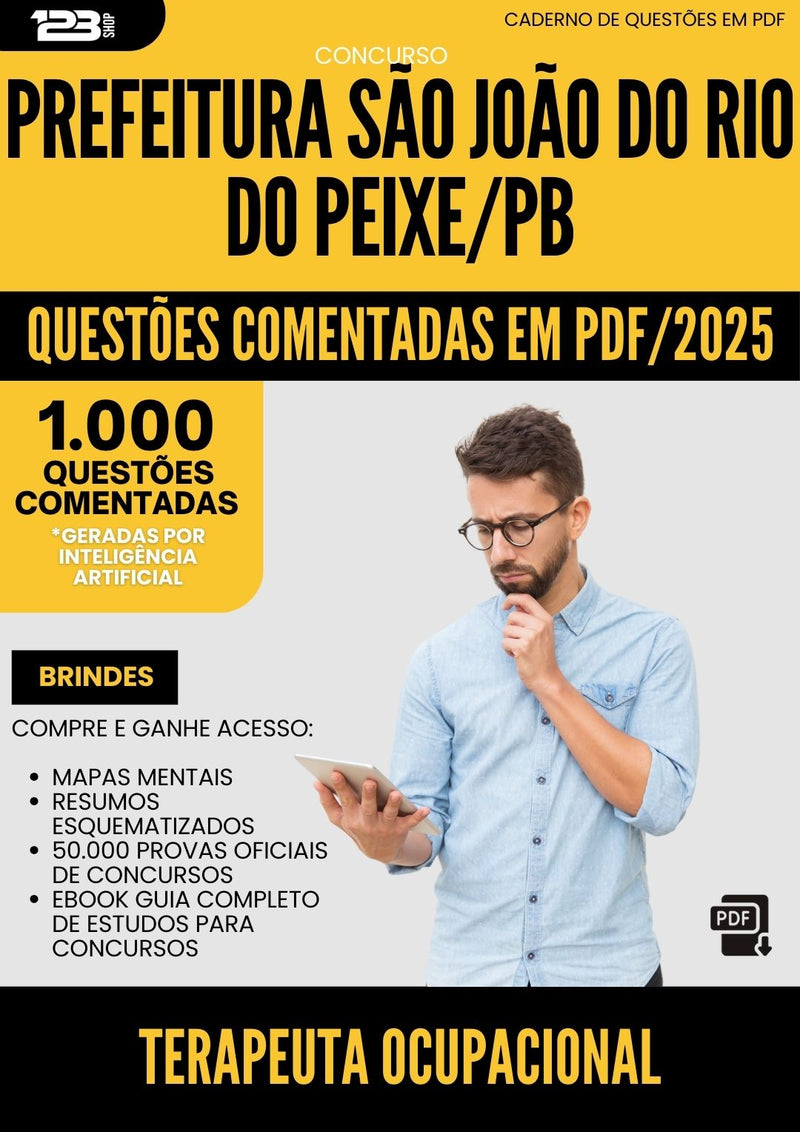 1000 Questões Comentadas para Concurso Terapeuta Ocupacional Sao Joao Rio da Prefeitura Peixe Pb 2025 - 1000 Questões
