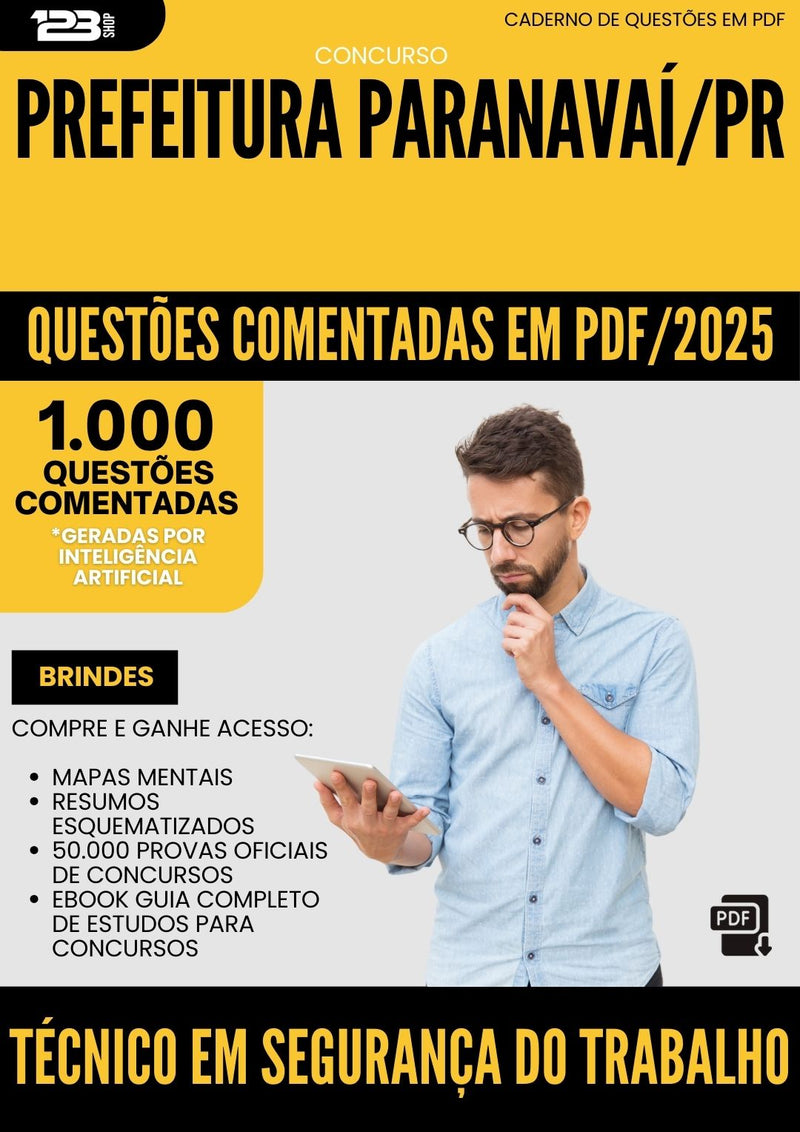 1000 Questões Comentadas para Concurso Tecnico Em Seguranca Do Trabalho da Prefeitura Paranavai Pr 2025 - 1000 Questões
