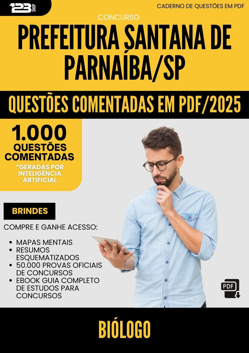 1000 Questões Comentadas para Concurso Biologo Santana De da Prefeitura Parnaiba Sp 2025 - 1000 Questões