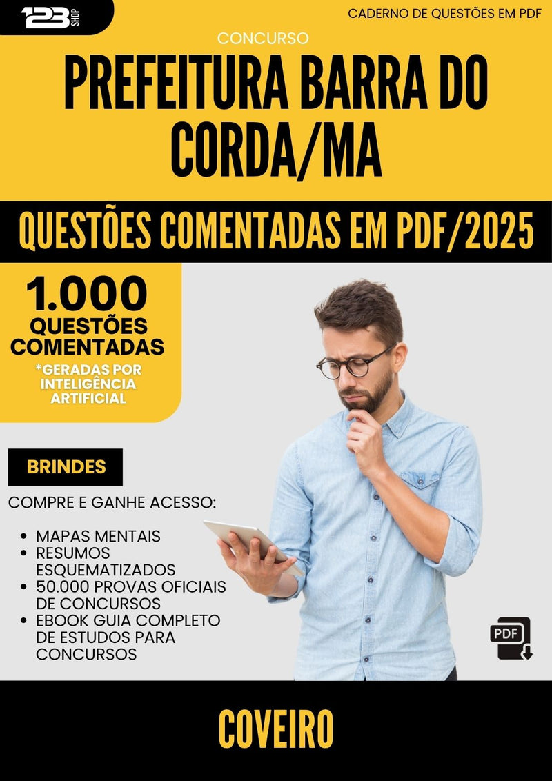 1000 Questões Comentadas para Concurso Coveiro da Prefeitura Barra Do Corda Ma 2025 - 1000 Questões