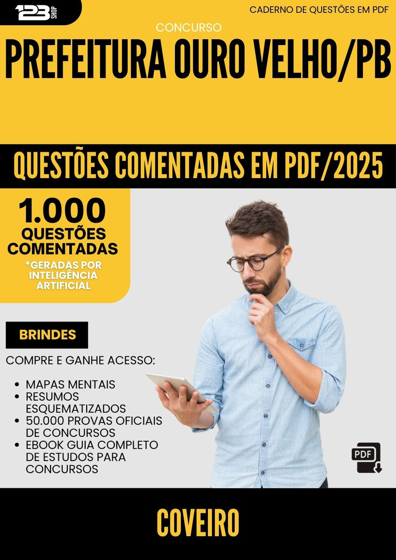 1000 Questões Comentadas para Concurso Coveiro da Prefeitura Ouro Velho Pb 2025 - 1000 Questões