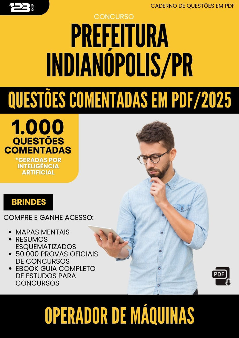1000 Questões Comentadas para Concurso Operador De Maquinas da Prefeitura Indianopolis Pr 2025 - 1000 Questões