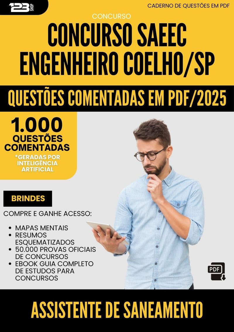 1000 Questões Comentadas para Concurso Assistente De Saneamento Saeec da Prefeitura Engenheiro Coelho Sp 2025 - 1000 Questões