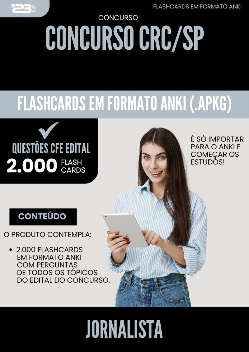 Flashcards para Concurso Jornalista Crc Sp 2025 - 2000 Flashcards de Acordo com Edital