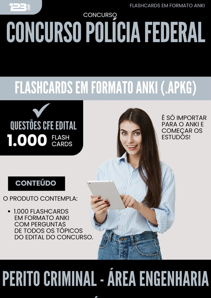 Flashcards para Concurso Apostila Perito Criminal Area Engenharia Eletrica Policia Federal 2025 - 1.000 Flashcards de Acordo com Edital