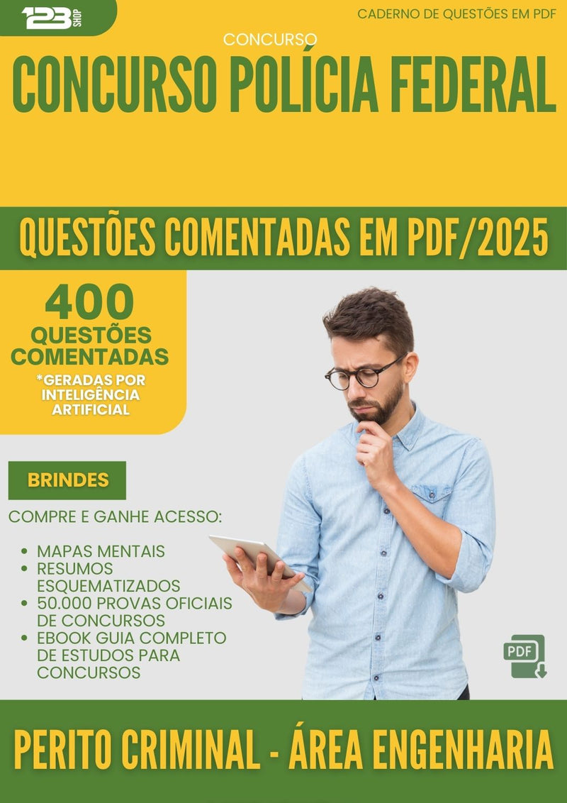 400 Questões Comentadas para Concurso Perito Criminal Area Engenharia Ambiental Policia Federal 2025 - 400 Questões