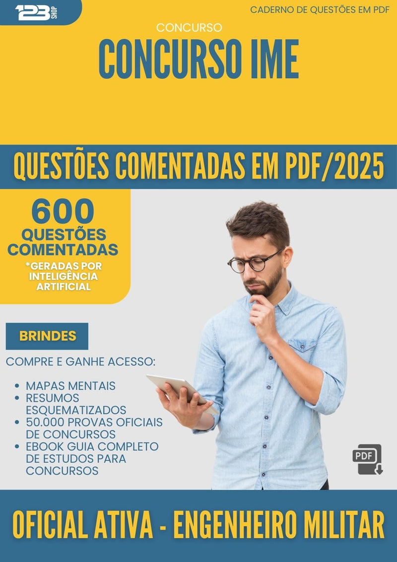 600 Questões Comentadas para Concurso Oficial Ativa Engenheiro Militar Ime 2025 - 600 Questões