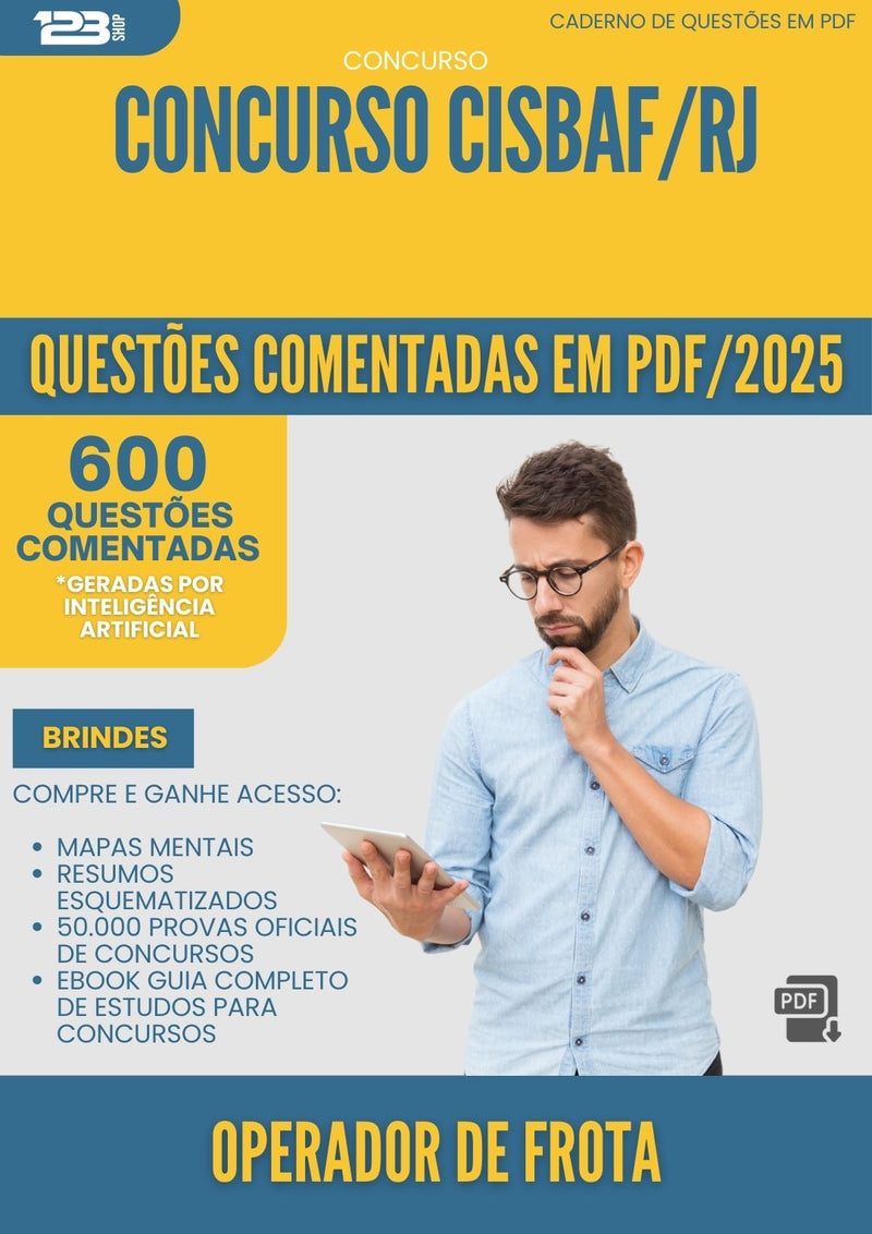 600 Questões Comentadas para Concurso Operador De Frota Cisbaf Rj 2025 - 600 Questões