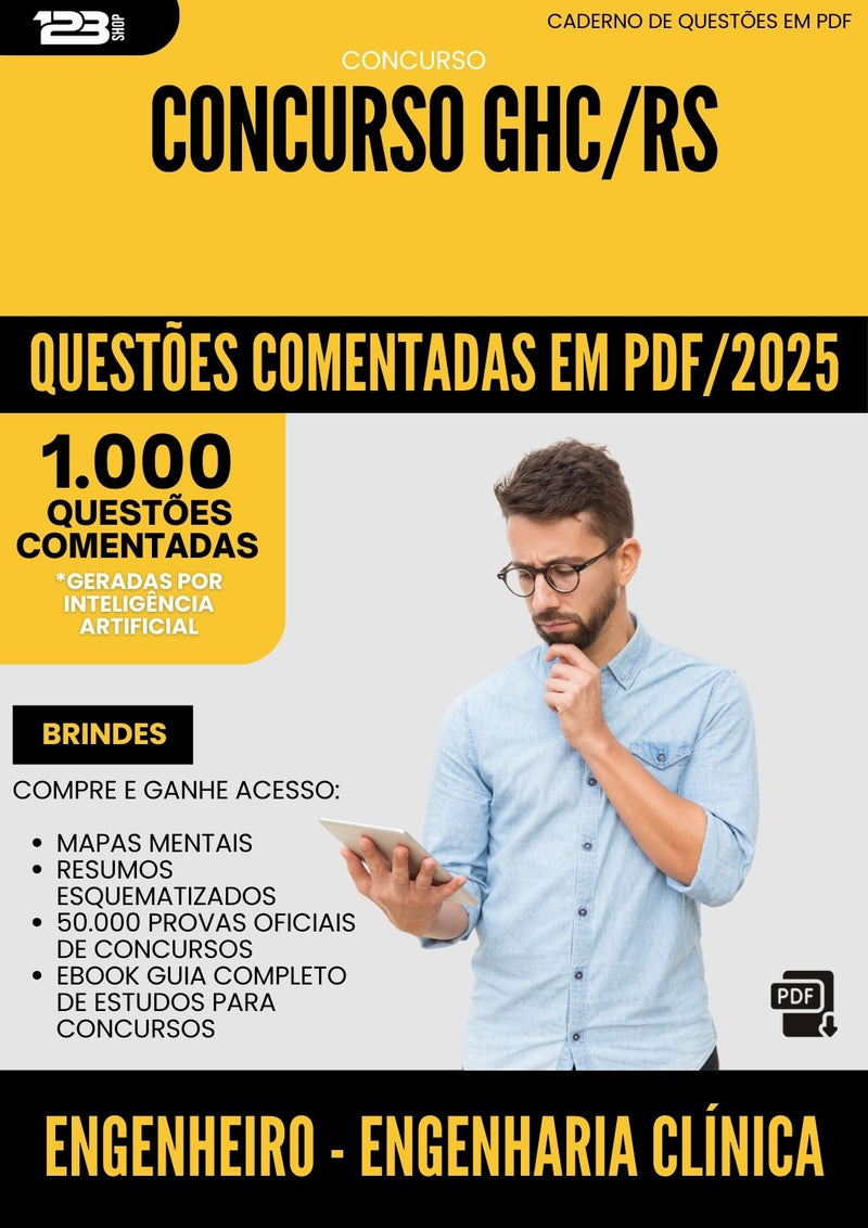 1000 Questões Comentadas para Concurso Engenheiro Engenharia Clinica Ghc Rs 2025 - 1000 Questões