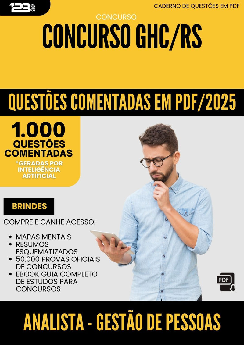 1000 Questões Comentadas para Concurso Analista Gestao De Pessoas Ghc Rs 2025 - 1000 Questões