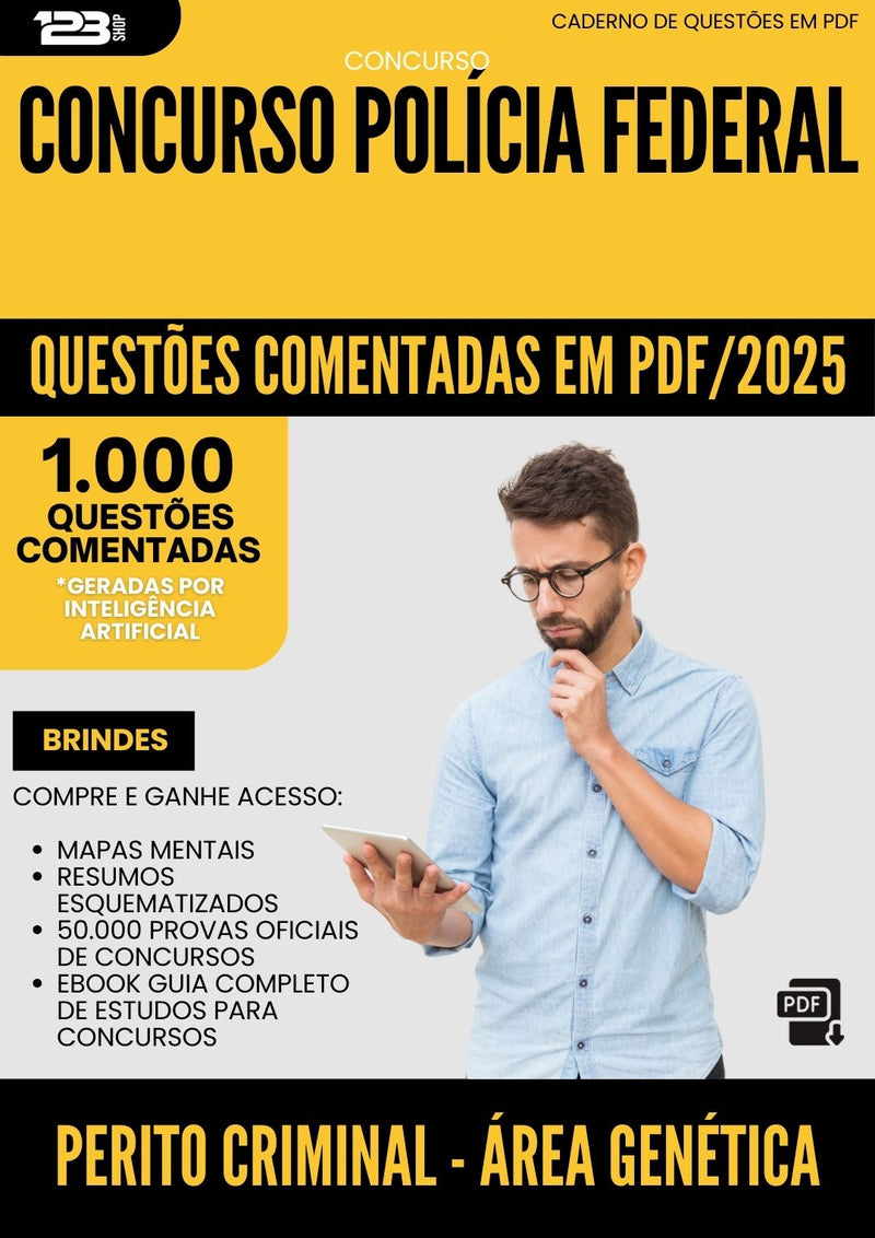 1000 Questões Comentadas para Concurso Perito Criminal Area Genetica Forense Policia Federal 2025 - 1000 Questões