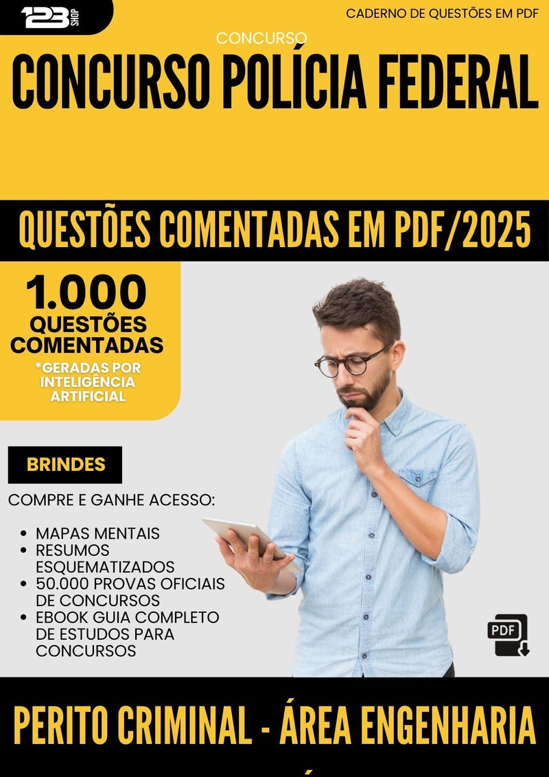 1000 Questões Comentadas para Concurso Perito Criminal Area Engenharia Cartografica Policia Federal 2025 - 1000 Questões