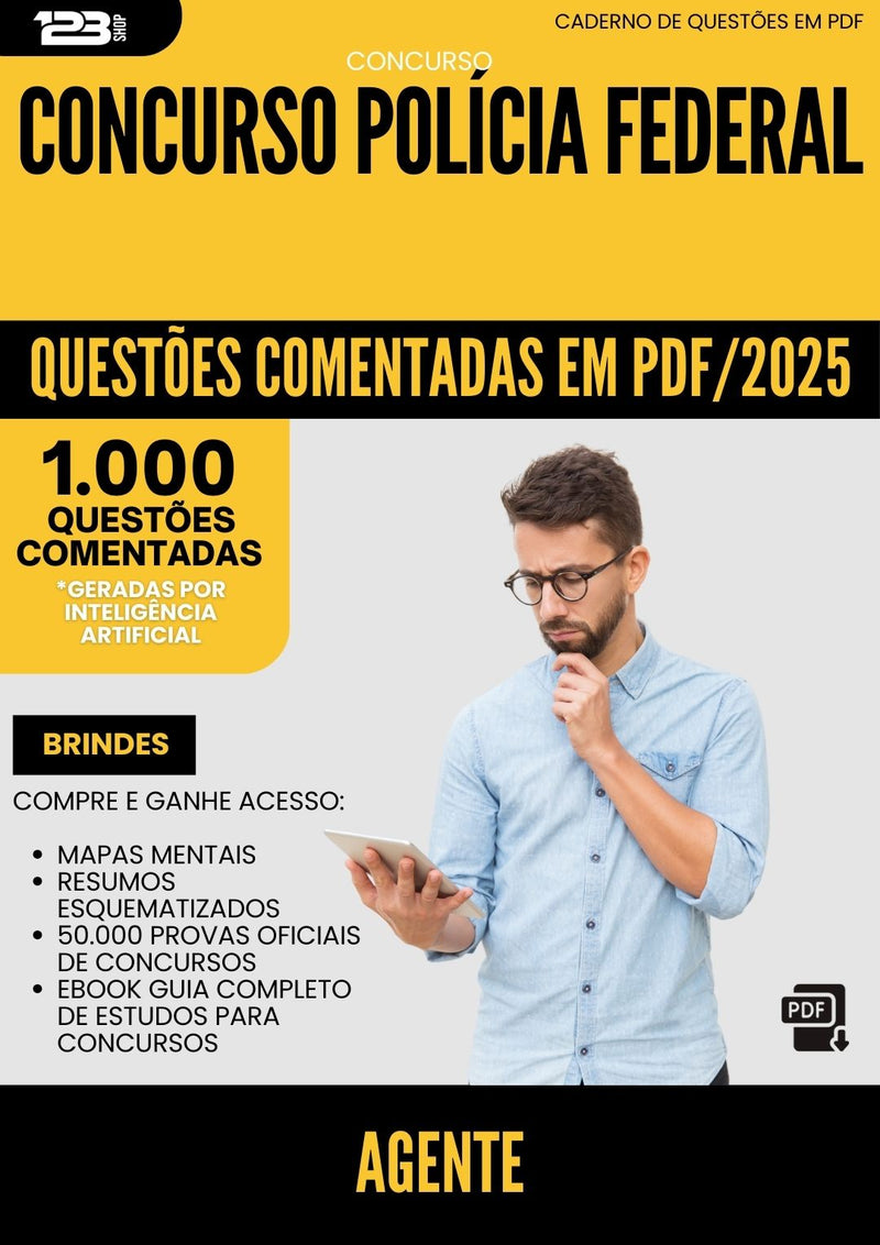 1000 Questões Comentadas para Concurso Agente Policia Federal 2025 - 1000 Questões