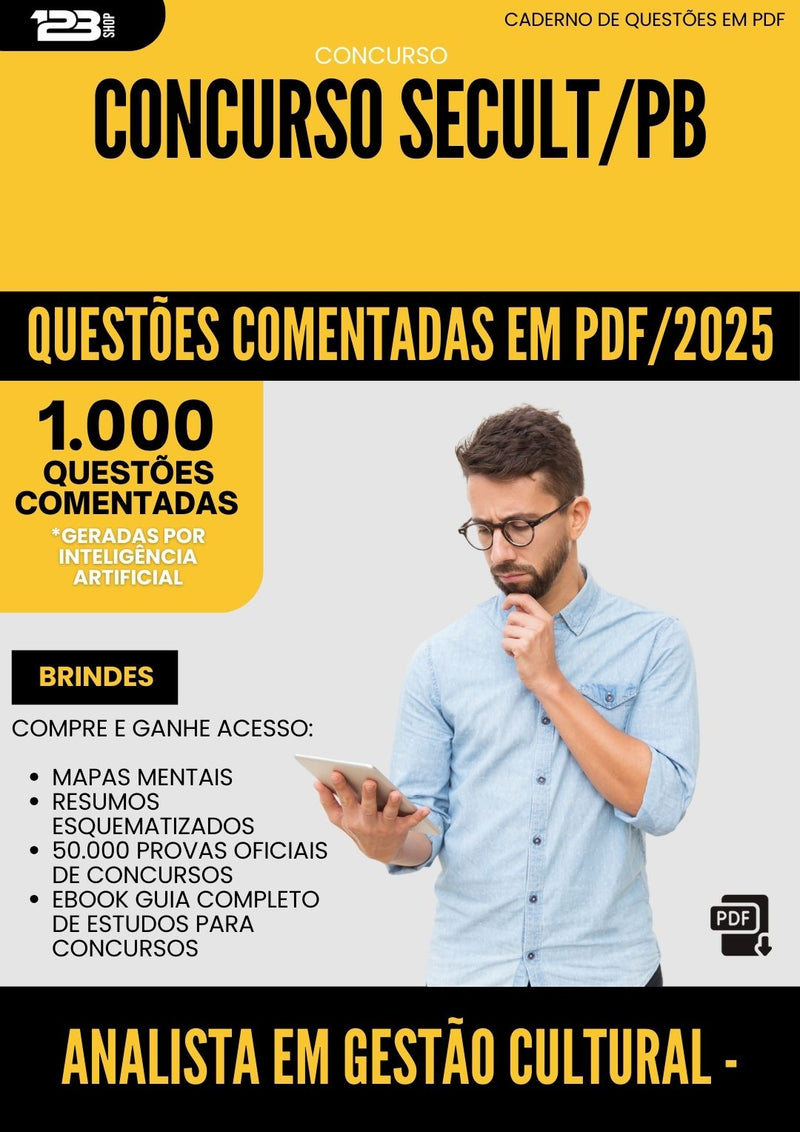 1000 Questões Comentadas para Concurso Analista Em Gestao Cultural Danca Secult Pb 2025 - 1000 Questões