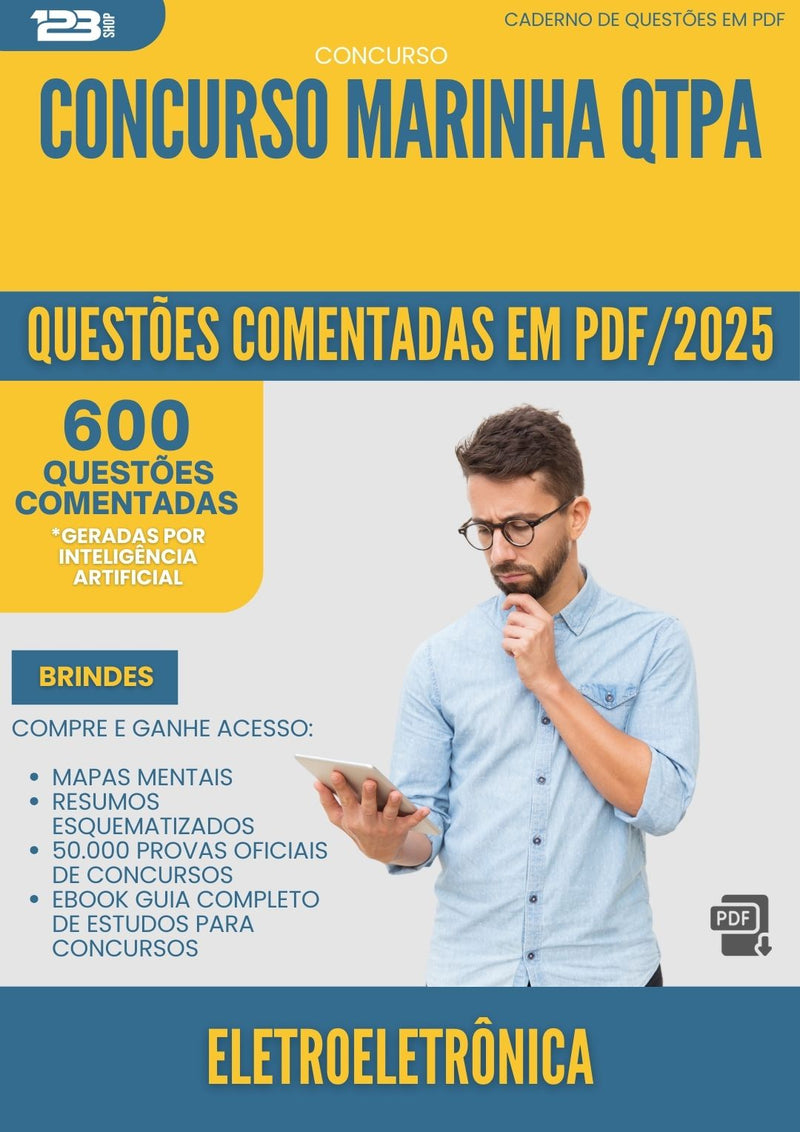 600 Questões Comentadas para Concurso Eletroeletronica Marinha Qtpa 2025 - 600 Questões
