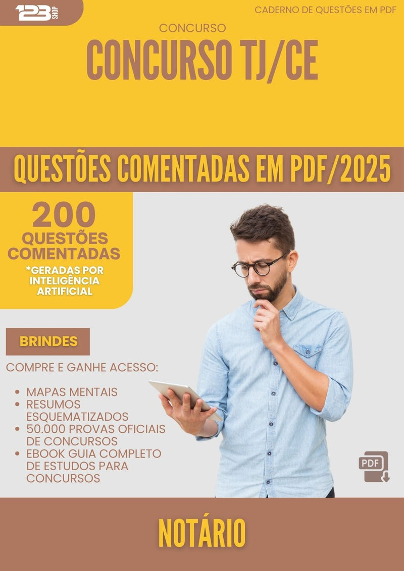 1000 Questões Comentadas para Concurso Notario Tj Ce 2025 - 200 Questões