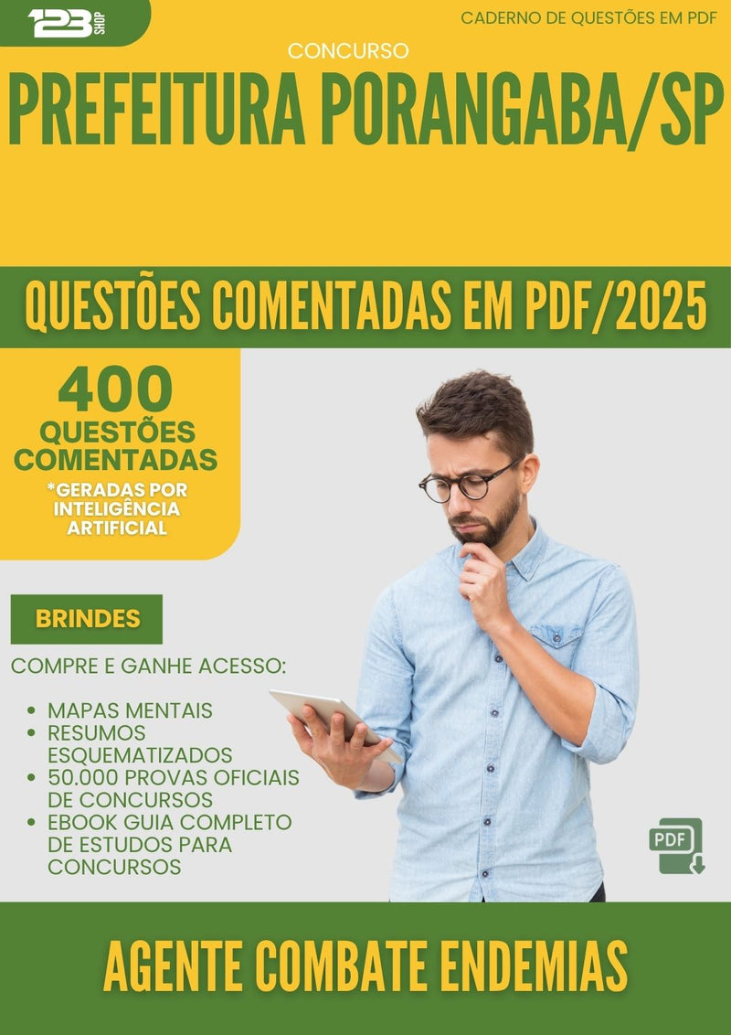1000 Questões Comentadas para Concurso Auxiliar Da Casa Transitoria da Prefeitura Porangaba Sp 2025 - 400 Questões