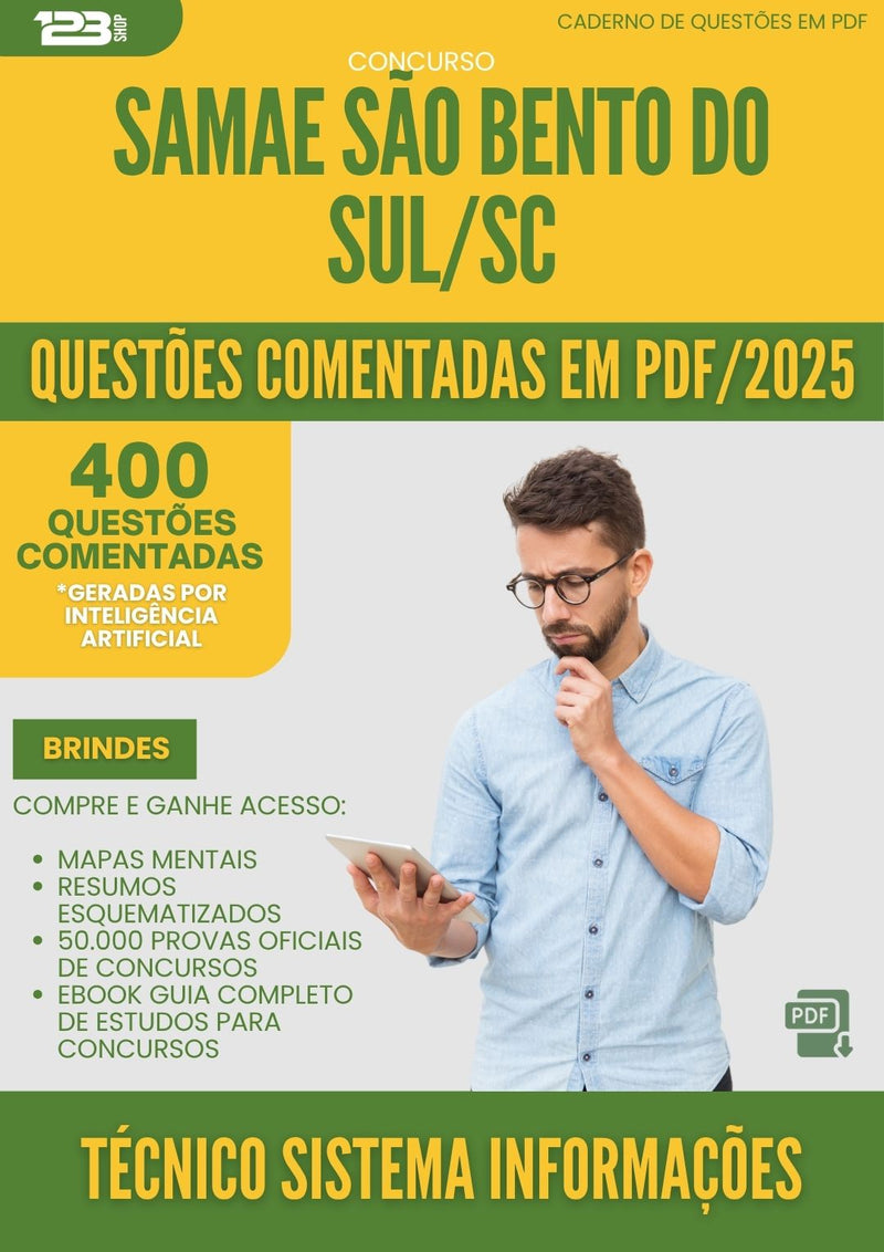 1000 Questões Comentadas para Concurso Operador Eletricista Samae da Prefeitura Sao Bento Do Sul Sc 2025 - 400 Questões