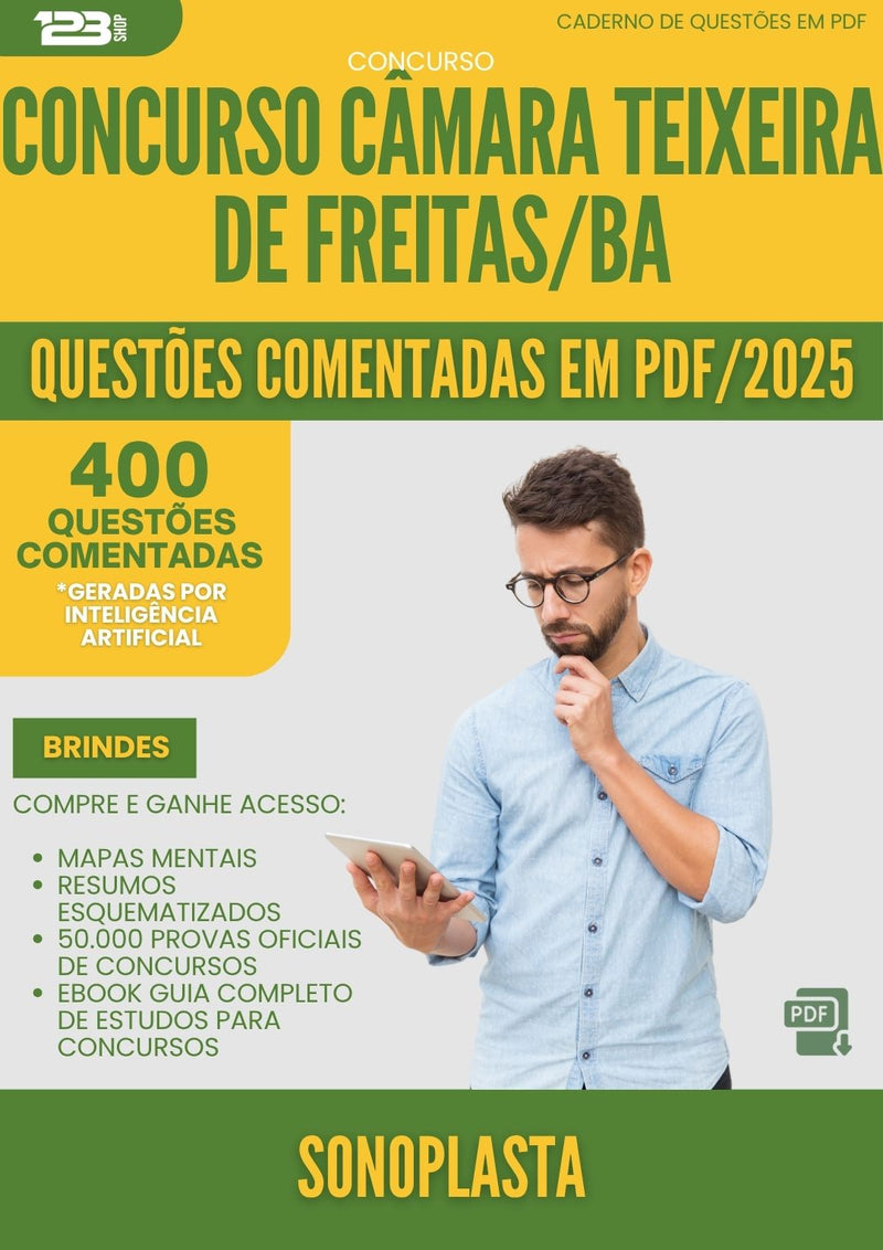 1000 Questões Comentadas para Concurso Sonoplasta Camara da Prefeitura Teixeira De Freitas Ba 2025 - 400 Questões