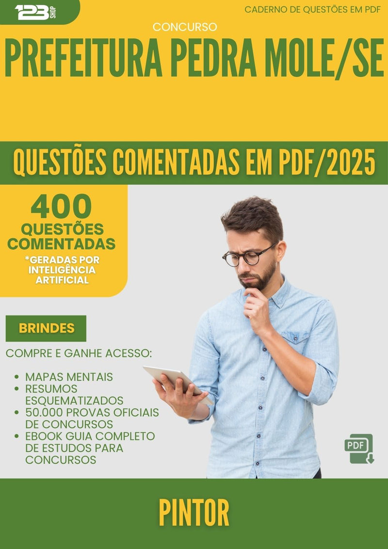 1000 Questões Comentadas para Concurso Pintor da Prefeitura Pedra Mole Se 2025 - 400 Questões