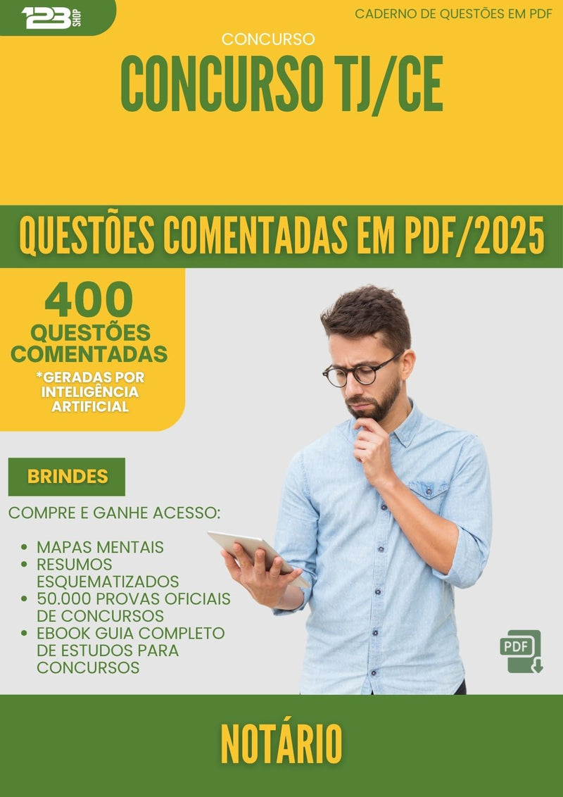 1000 Questões Comentadas para Concurso Notario Tj Ce 2025 - 400 Questões